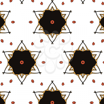 Children abstract ethnic pattern with bright interwoven objects