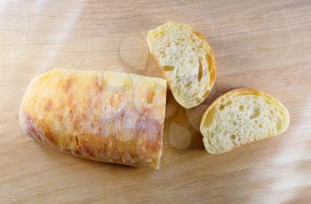 Cut ciabatta bread. design element