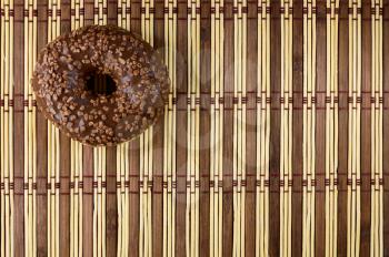 Donut in chocolate glaze. design element