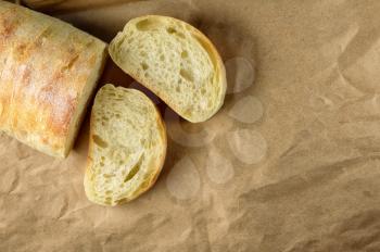 Cut ciabatta bread. design element