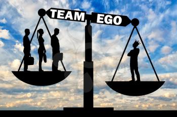 Interests of one employee with a big ego are in priority over three employees. The concept of social problems as ego