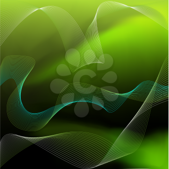 Green abstract vector background with transparent tapes.