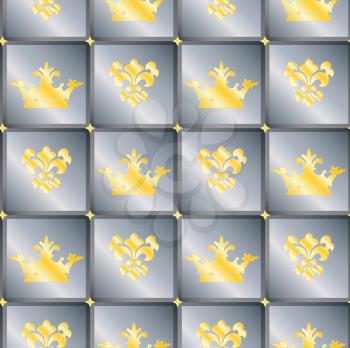 Seamless background with crowns and Fleur de lis. There is an option in the .