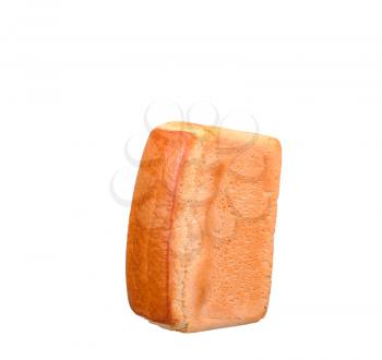 White bread loaf isolated on white background