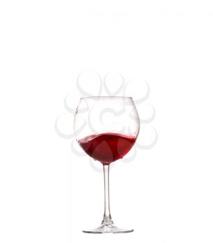 Wine collection - Splashing red wine in a glass. Isolated on white background