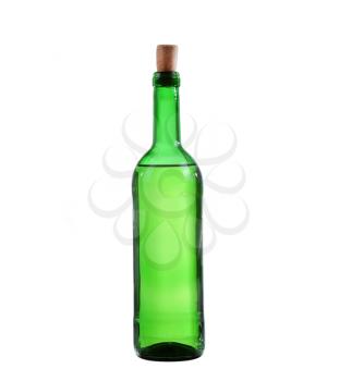 White wine bottle. Isolated on white background
