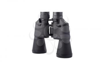 large black binoculars isolated on white