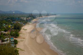Holiday and vacation concept. Tropical beach. Thailand, Hua Hin coast
