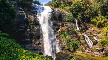 Wachirathan Waterfall at Doi Inthanon National Park, Mae Chaem District, Chiang Mai Province, Thailand. Mobile photo