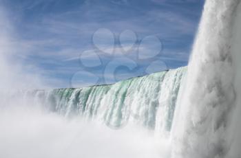 Edge of Canadian or Horseshoe waterfall from Canadian side of Niagara Falls