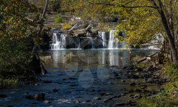 Sandstone Falls National Park on New River in autumn in West Virginia