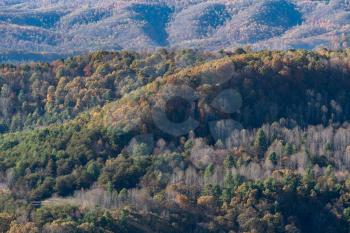 Fall and autumn colors of appalachian hills from Pipestem Resort State Park in West Virginia