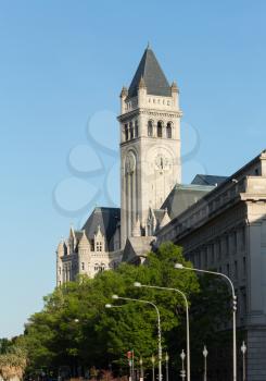 Tower of the Old Post Office building on Pennsylvania Avenue in Washington DC. The building has been bought by Donald Trump to redevelop into high end hotel
