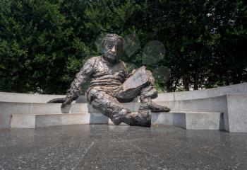 WASHINGTON, DC - JULY 8: Statue of Albert Einstein on 8 July 2017 in Washington DC. The statue by Robert Berks was unveiled in April 1979