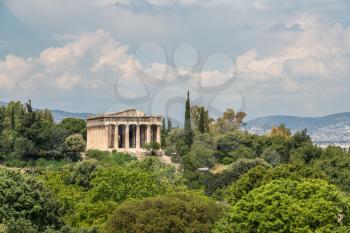 Panroamic view of Temple of Hephaestus in Greek Agora