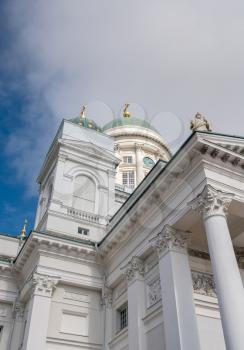 Detail of Evangelical Lutheran Cathedral in Senate square Helsinki, Finland