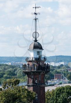 GDANSK, POLAND - 16 SEPTEMBER: Nowy Port Lighthouse on 16 September 2017 in Gdansk, Poland. The lighthouse was built in 1893