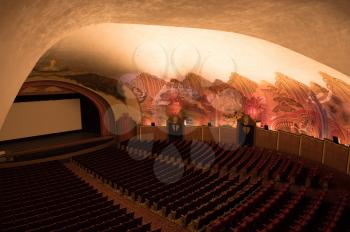 CATALINA ISLAND, CALIFORNIA - 3 NOVEMBER 2017: Art Deco decoration in cinema at Casino in Avalon on Catalina Island