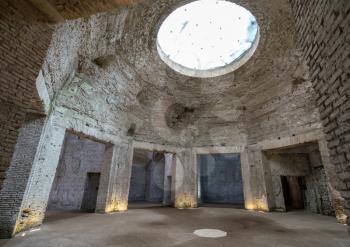 Remains of a dome and circular space inside the Domus Aurea palace in Rome