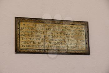 Memorial to WH Smith, the founder of the bookstore chain in the church to St Mary the Virgin in Hambleden