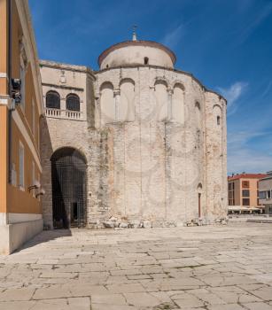 Round structure of St Donatus's church in the ancient old town of Zadar in Croatia