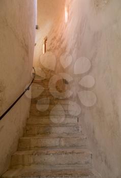 Staircase inside St Donatus's church in the ancient old town of Zadar in Croatia