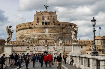 Rome, Italy - June 11, 2012: The eternal city of Rome, Roman streets and buildings, modern and ancient architecture of Rome.