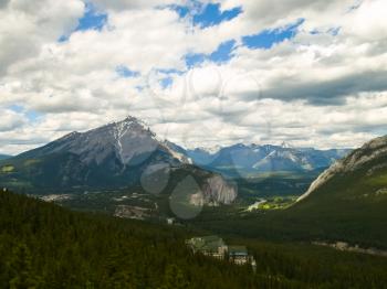 Mountains and forests in Canada. The pristine nature of the Canadian landscape.