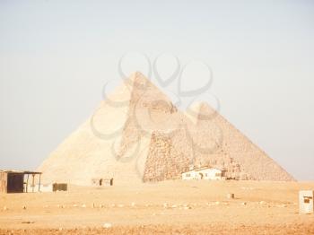 Attractions of Egypt. pyramids, camels and ruins. Big pyramids of Egypt. Photos from a trip.
