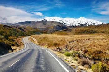 Road to Mount Ruapehu, New Zealand