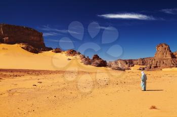 Tuareg in desert, Sahara Desert, Algeria
