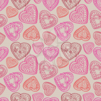 Love heart seamless pattern. Holiday greeting background