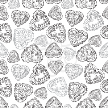 Love heart seamless pattern. Holiday greeting background