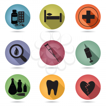 Health care icon set. Medical clinic sign collection