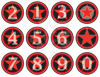 Alphabet numbers retro style. American vintage finger sign for school education party design