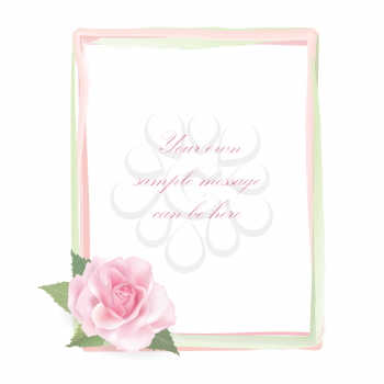 Floral background. Flower rose bouquet vintage cover. Flourish greeting card with copy space.