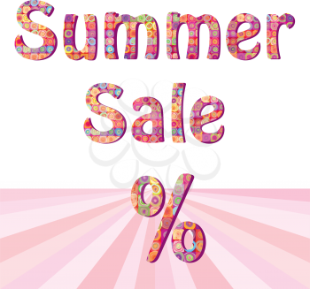 Summer sale sign illustration design over white 