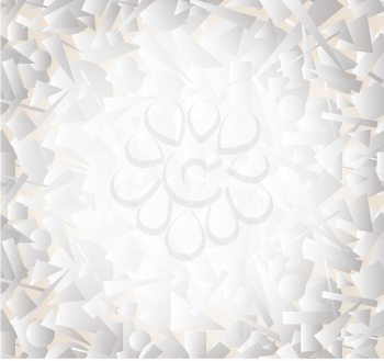 Abstract geometric form pattern. White futuristic background