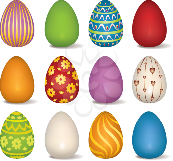 Easter eggs sign set. Easter symbol for holiday greeting card decor.