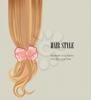 Hair style background Curly blond hair decorative border