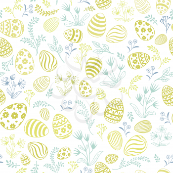 Easter floral texture. Egg seamless pattern. Spring holiday background for printing on fabric, paper for scrapbooking, gift wrap and wallpapers.