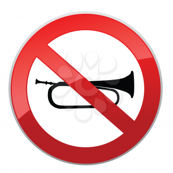 No sound sign. Keep Quiet symbol. Loud sounds ban