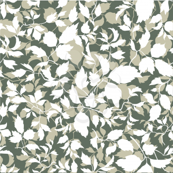 Abstract leaf lush floral seamless pattern. Branch with leaves  background. Flourish nature garden texture