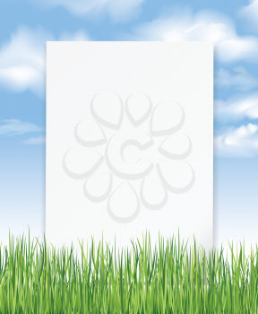 Summer outdoor background with sheet of paper Nature spring landscape
