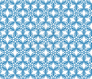 Abstract seamless pattern with circular ornament Swirl geometric oriental doodle texture. Ornamental snowflakes mosaic background.