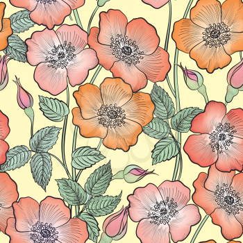 Floral seamless pattern. Flower rose background. Floral seamless texture with flowers.