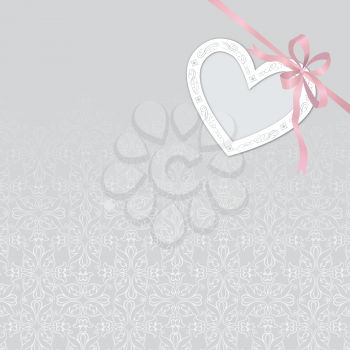 Valentine's day abstract background with cut paper heart. Can be used as greeting card or wedding  invitation