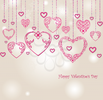 Valentines Day Border Design. Love heart  Valentines day background. Happy valentines day greeting card.