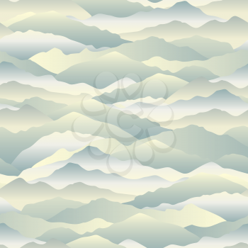 Abstract wave seamless pattern. Mountain skyline background. Landscape tile texture