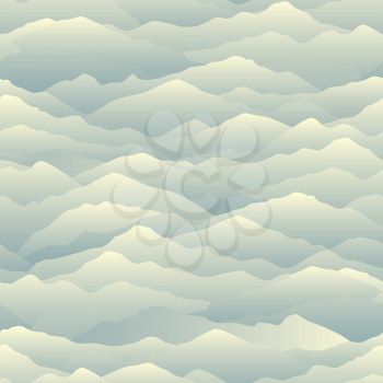 Mountain skyline seamless pattern. Abstract wavy background. Nature landscape tile texture